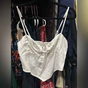 Reformation White Linen Top (size 12)